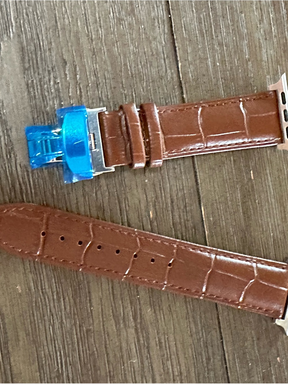 Dark brown leather Apple Watch band fits 42, 44 & 45mm